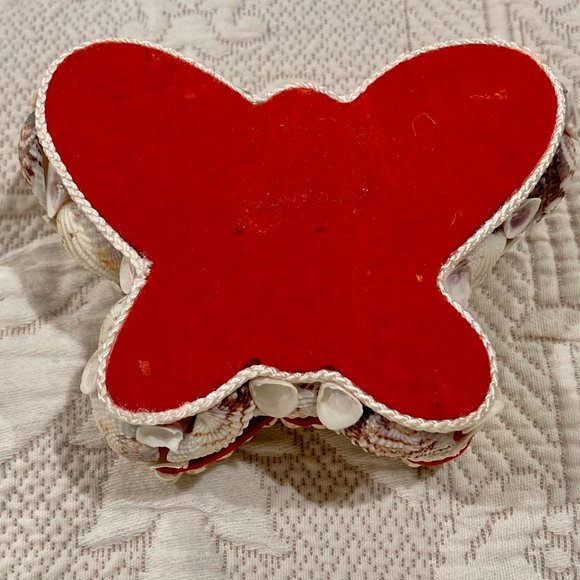 N7-Vintage Beach Sea Shell Butterfly Trinket Box - Picture 2 of 8